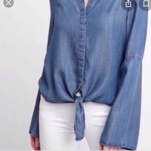 Velvet Heart Chambray Tie Top